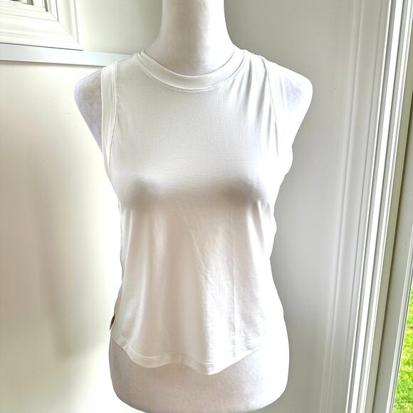 Lululemon White Sz 4 / Small Athletic Stretch Muscle Tank Top Gym Athleisure - Picture 1 of 5